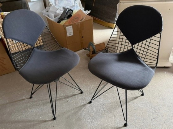 2x Vitra Eames Wire Chair DKR – Mocha Upholstery – Design Classic – Dining chairs, Metal (photo 4 of 5)