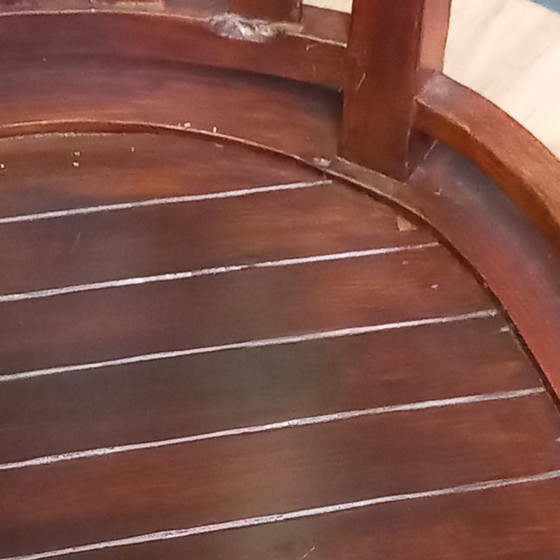 Image 1 of Chaise de bureau ancienne en acajou à coupelles