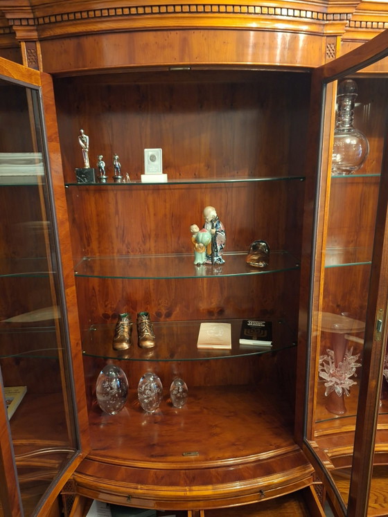 Mooie houten vitrinekast, Vitrinekasten, Glas, Bruin (foto 4 van 5)