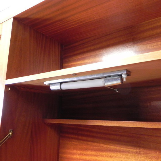 Image 1 of Mobiletto vintage, scrittoio in rattan e legno, anni '60