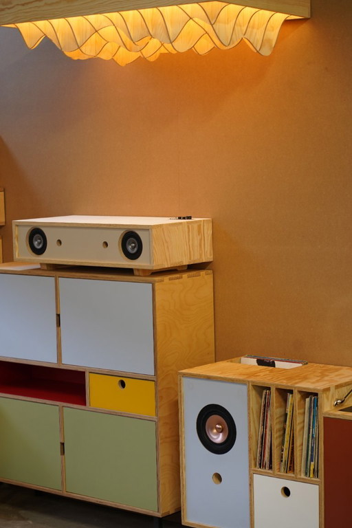 Plafondlamp parametrisch design plywood