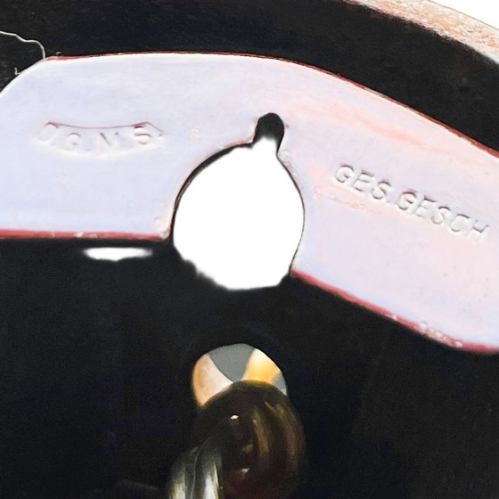 Image 1 of Antieke Art nouveau bureaulamp smeedijzer d.g.m.s. Ges. Gesch. 1910's