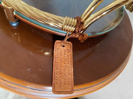 Plateau de service vintage Scalella Firenze en loupe de bois plaqué or 24 carats – 36 cm (photo 7 of 15)