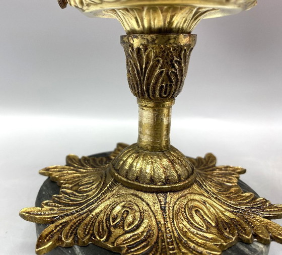 Image 1 of Set di 2 lampade da tavolo antiche in stile Art Nouveau - Vetro rosso