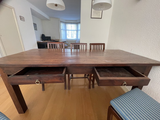 Image 1 of Wooden dining table with 6 chairs
