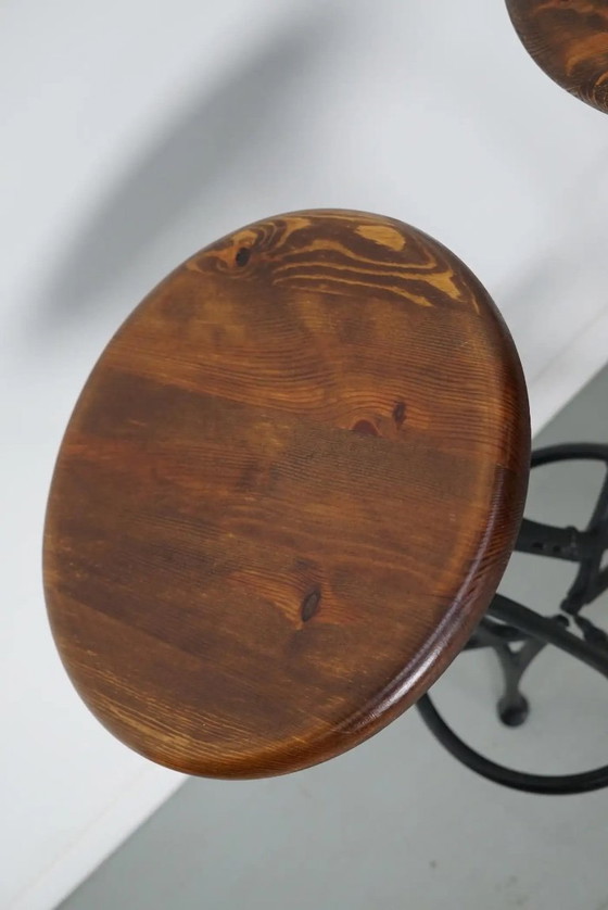 Image 1 of Set of Italian industrial workshop stools / bar stools