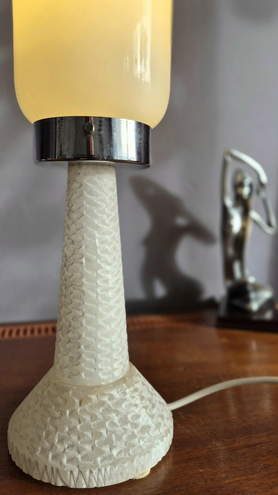 Image 1 of Exclusive Large Murano Glass Alabaster Table Lamp Vintage Art Mid Century 60s 70s