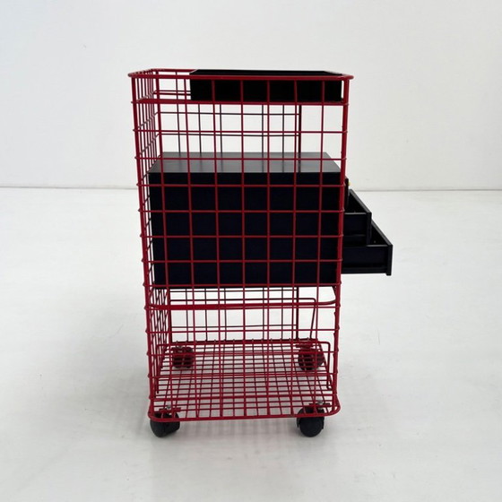 Image 1 of Postmodern Wire Chest of Drawers on Wheels, 1980s