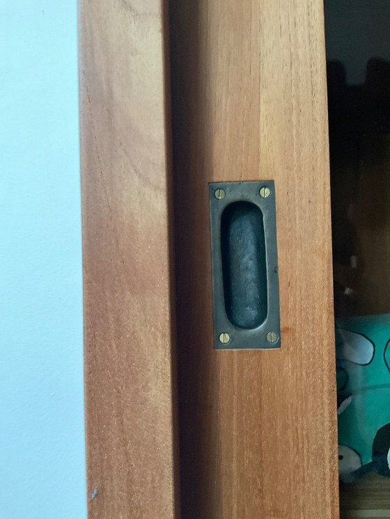 Image 1 of Teak display cabinet in two parts. Good condition!