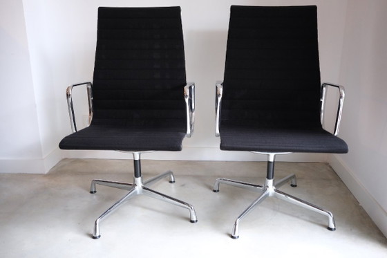 Image 1 of 4x Vitra Eames EA112 – Hopsak negro / Cromo