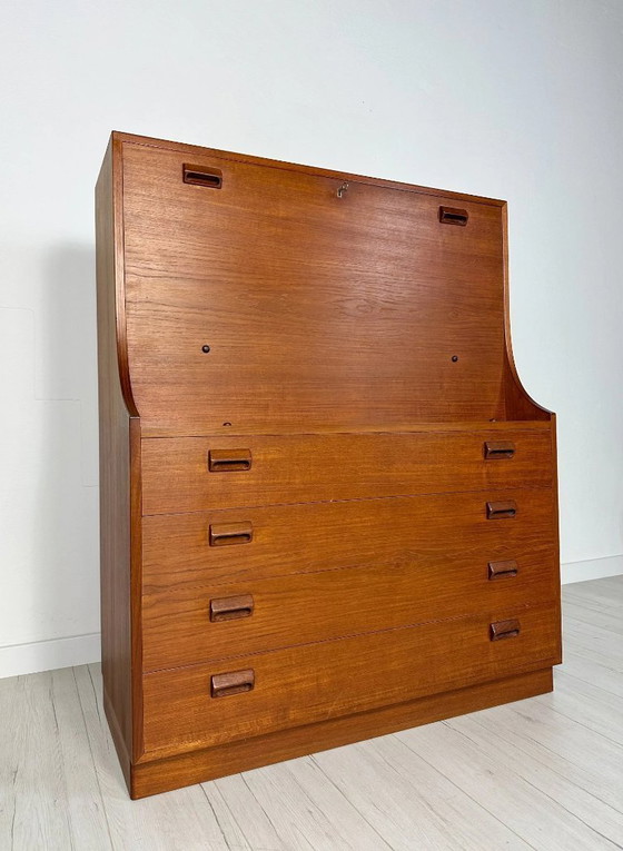 Image 1 of Vintage Deense Teakhouten secretaris van Børge Mogensen voor Søborg Møbelfabrik, Mid-Century Modern, jaren 1960