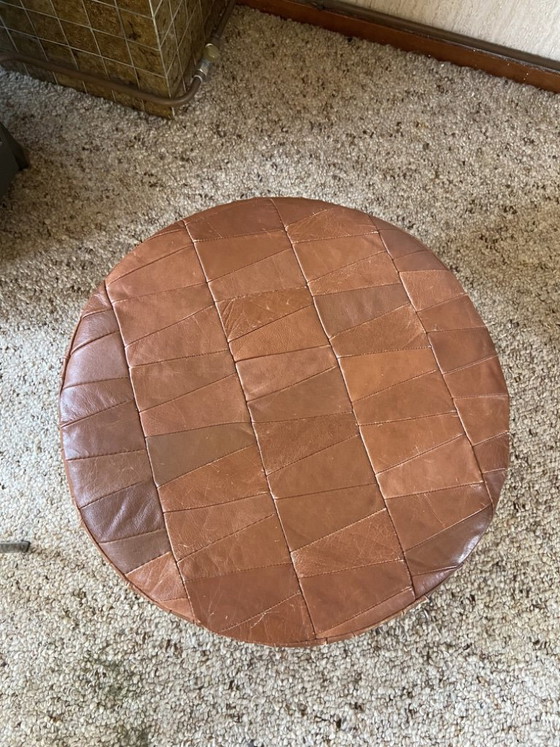 Puf de cuero patchwork con tapa de almacenamiento – Reposapiés y pufs, Textil (photo 2 of 5)