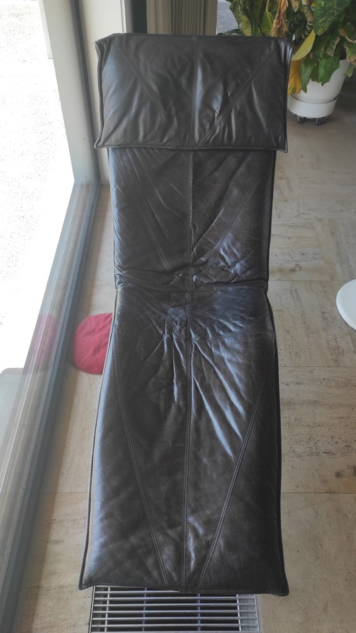 Chaise longue vintage Skye en cuir noir par Tord Björklund pour Ikea, années 1980