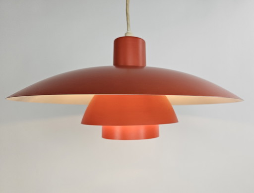 Louis Poulsen PH 4/3 pendant lamp orange metal shades by Poul Henningsen