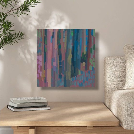 Image 1 of Malerei Waldlicht 2, handgemaltes Unikat, Natur, Landschaftsmalerei, Acrylmalerei 40x40cm