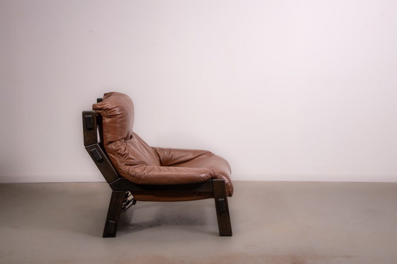 Image 1 of Divano e poltrona brutalisti olandesi disegnati da Gerard Van den Berg per Montis. Circa 1980