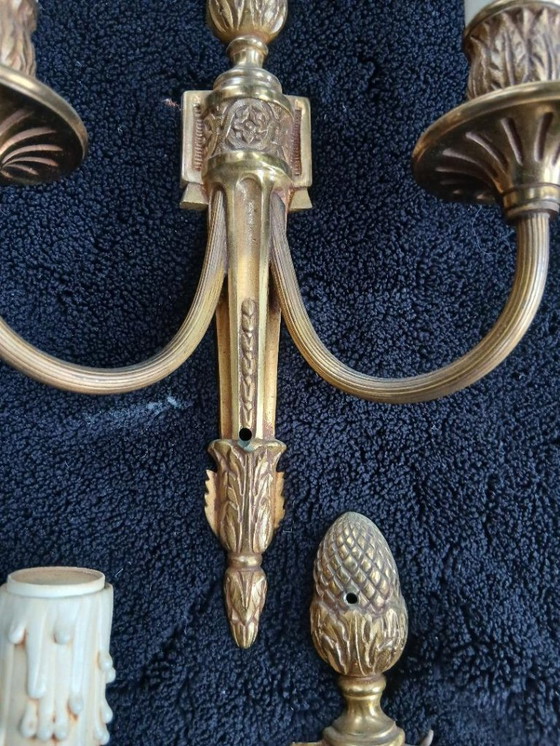 Image 1 of Lote de apliques de pared de bronce Luis XVI