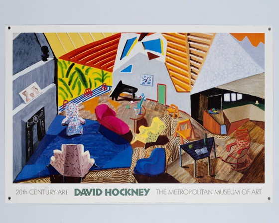 Image 1 of David Hockney The Metropolitan Museum of Art – 1990 – Original Vintage Exhibition Poster by David Hockney – Pop Art – 107x71 cm