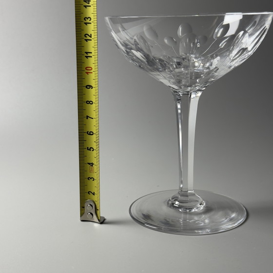 Image 1 of Val Saint Lambert Nestor “Hamlet” Cut – Set van 6 handgeslepen Art Deco kristallen champagne-/sorbetglazen, België, catalogus 19