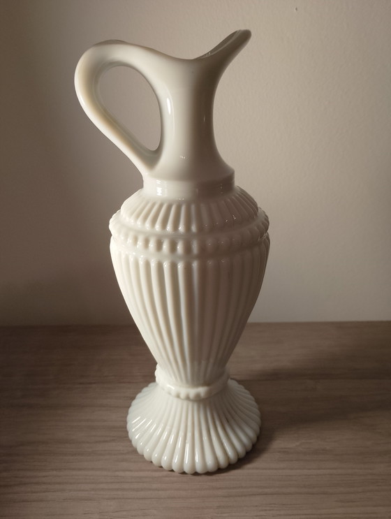 Image 1 of Rare Trianon ewer in fluorescent uranium glass, attributed to Portuieux/Vallerysthal, 1960