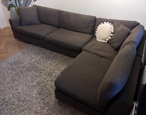 Beautiful anthracite-colored corner sofa from Linteloo