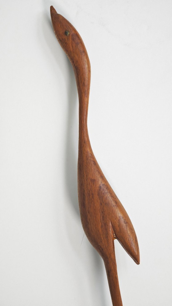 Image 1 of Bird figurine teak vintage mid century modern