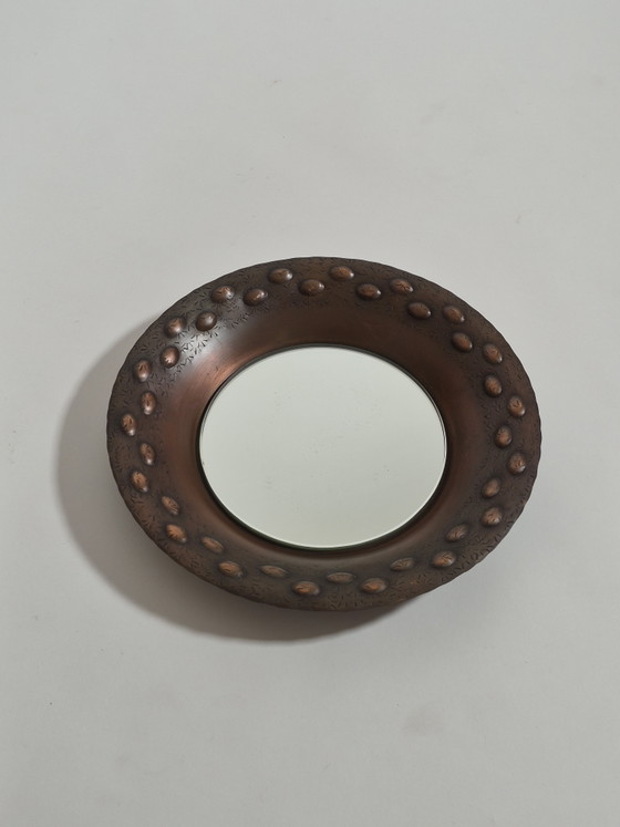 Miroir mural vintage en cuivre, fait main, milieu du siècle, Own Zint – Eugen Zint, Copper (photo 4 of 15)