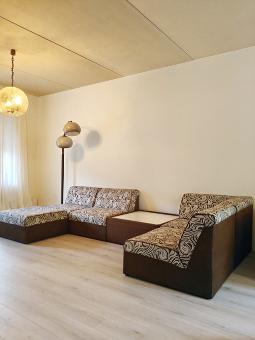 Vintage 70's space age design element sofa brown/cream
