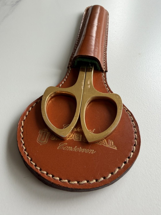 Vintage schaar met etui Imperial – Tafelaccessoires, Leather, Metal (photo 2 of 5)