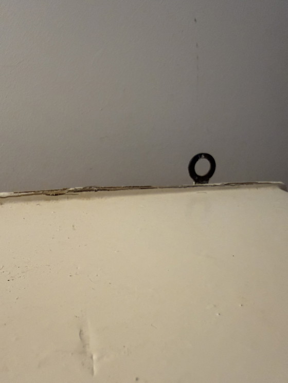 Image 1 of Vintage wandkastje crème met spiegel