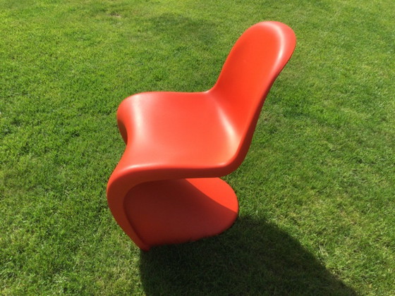 Image 1 of 4 stuks, originele design “Verner Panton chairs” in oranje