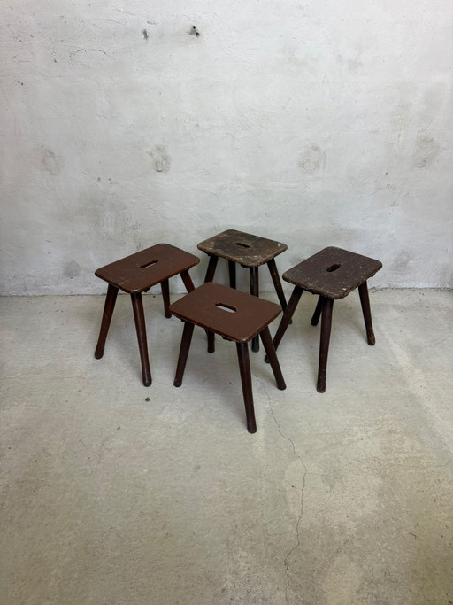Set di quattro sgabelli da fabbrica svedesi