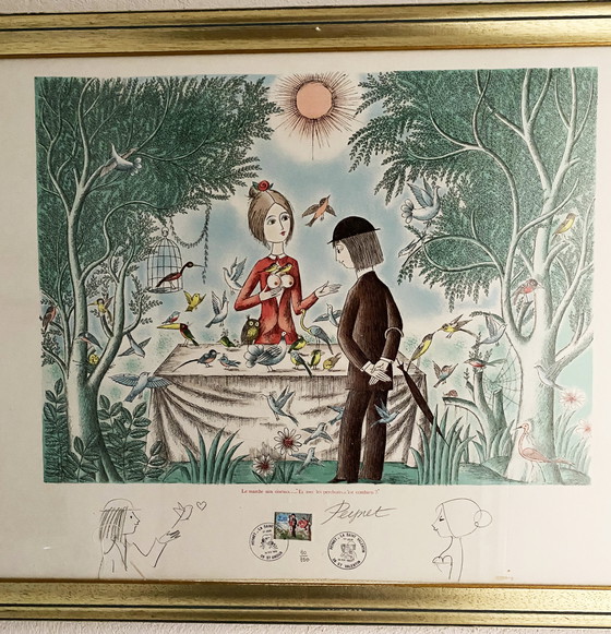 Image 1 of Peynet "Le Marché aux Oiseaux” (The Bird Market) 1985