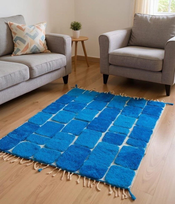 Traditioneller handgeknüpfter Beni-Ouraine-Teppich, blau, Größe 250 x 150 cm – Ahrend, Teppiche & Läufer, Wool (photo 2 of 5)