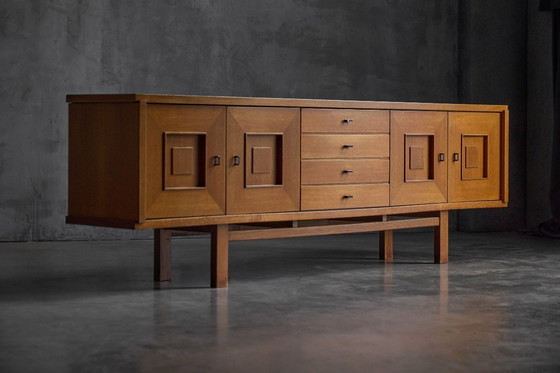 Image 1 of Buffet brutalista in quercia, Belgio, anni '60