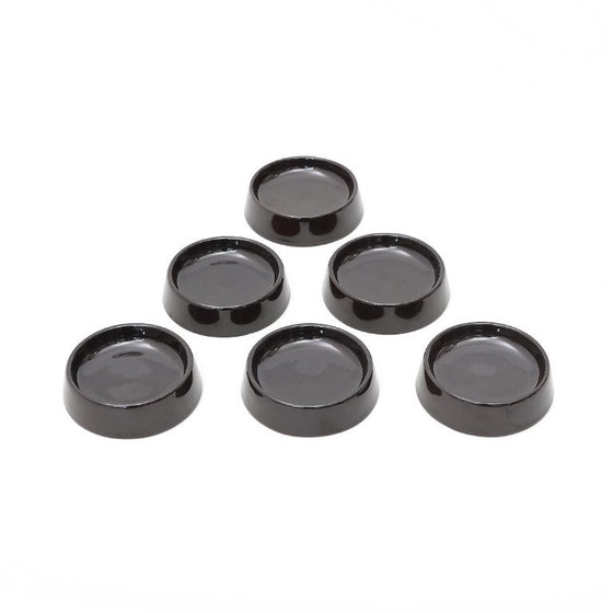 Image 1 of Six bols en céramique émaillée noire de Gabbianelli, années 1970