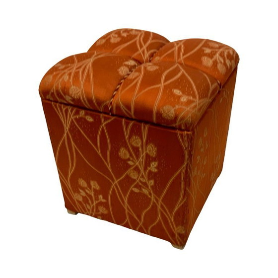 Image 1 of Pouf imbottito con contenitore in stile Art Déco, Germania, anni '40.