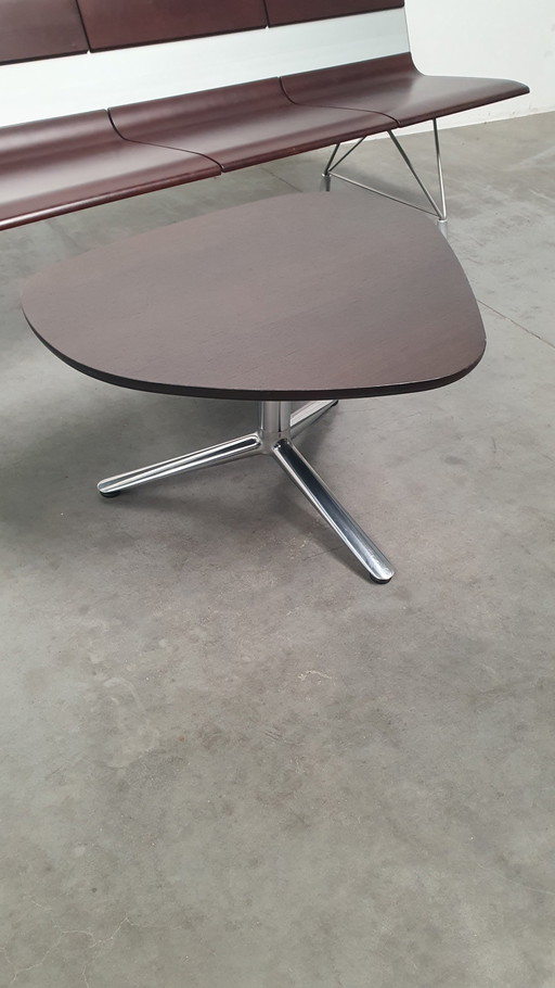Kei BULO design coffee table, dark brown oak veneered