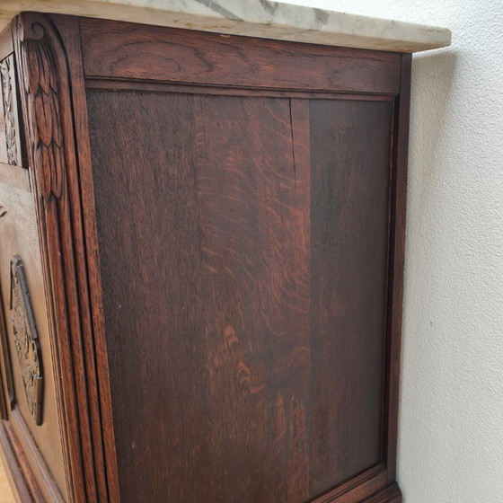 Image 1 of Antike Kommode, Anrichte, Schrank, Waschtisch mit Marmorplatte 302