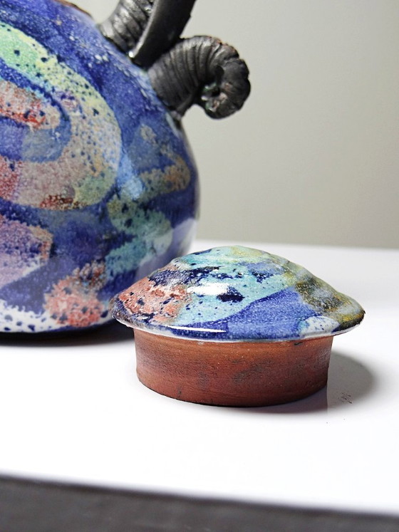 Image 1 of Terracotta teapot, US studio, 1950s-1970s, David Constantine White style