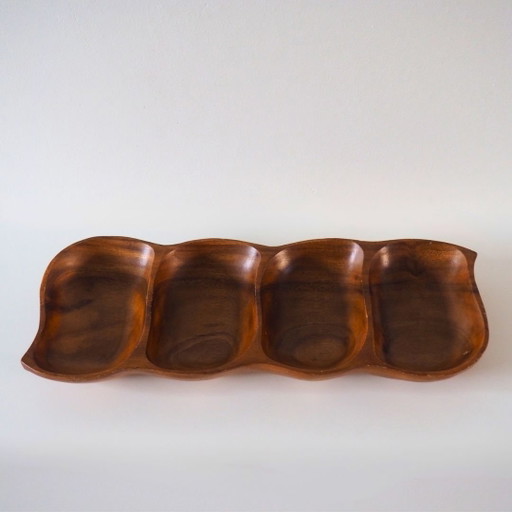 Piatto da portata in legno anni '60 