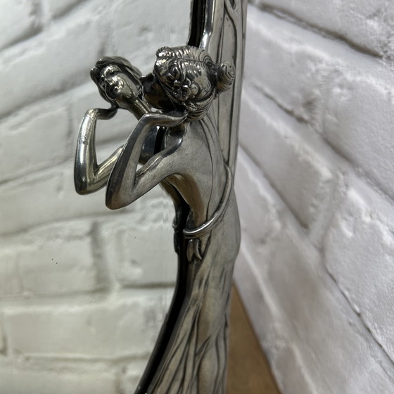 Image 1 of Miroir ancien Art Nouveau Jugendstil "Le premier coucou" Miroir Echo