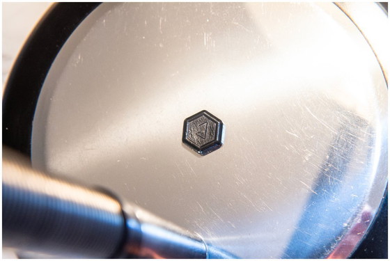 Image 1 of Grote verchroomde aluminium lamp in space age-stijl, jaren 70.