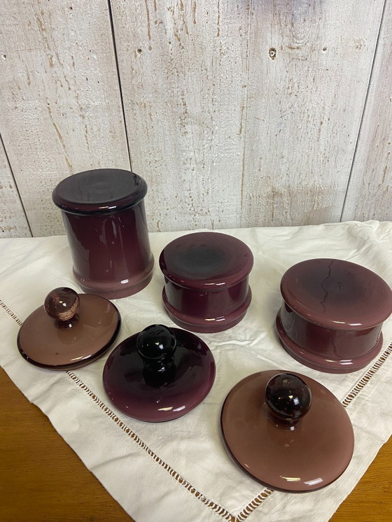 Image 1 of Set di 3 bicchieri vintage in vetro opalino