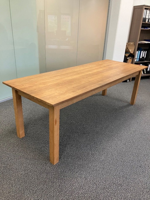 Large handmade solid oak dining table 240 x 88 cm