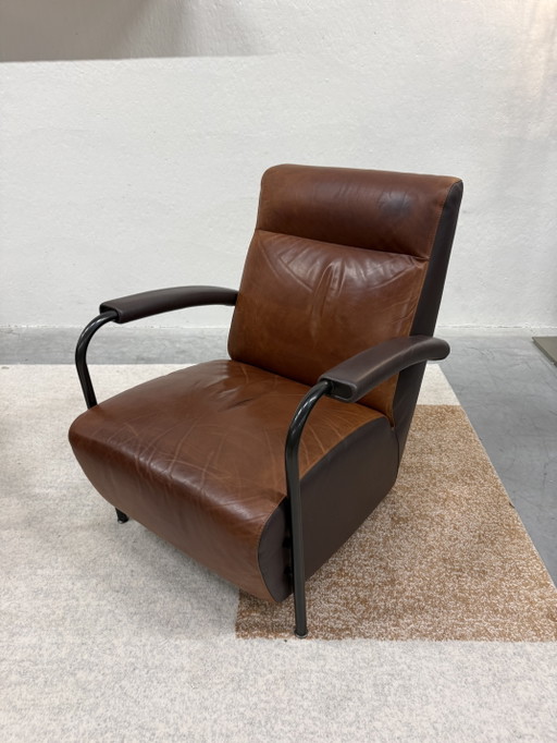 Leolux Scylla Poltrona alta Pelle marrone – fauteuils, Leather (photo 2 of 7)