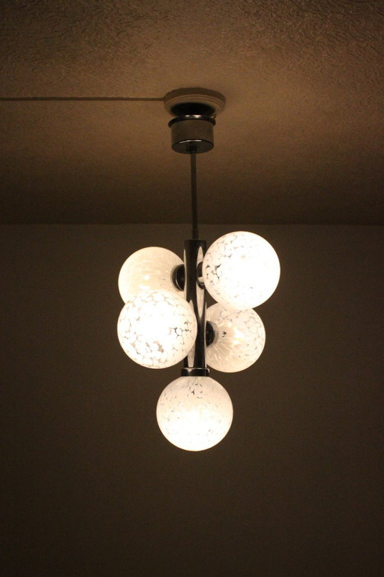 Image 1 of Vintage atomic globes chandelier, 1960s