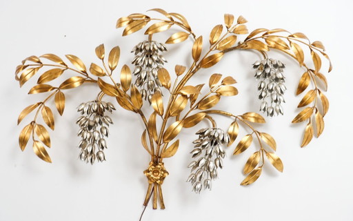 Applique/lampada da parete, 'Pioggia D'oro' di Hans Kögl, Hollywood Regency, Italia, anni '70