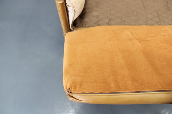 Image 1 of Eiken Scandinavische 3-zitsbank uit 1960 met lederen bekleding