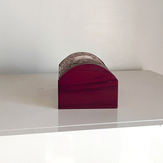 Image 1 of WOODEN BOX WITH STERLING SILVER LID